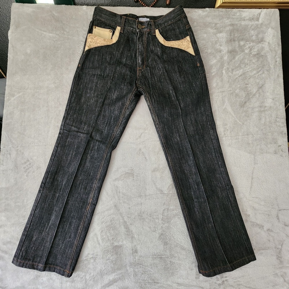 Russo Jeans Mens 34x34 Baggy Hip Hop‎ Embroidered Y2K Lion